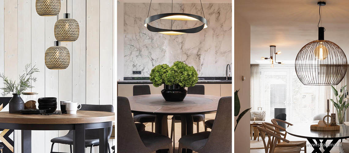 Inspiratie: Lampen voor boven een ronde eettafel